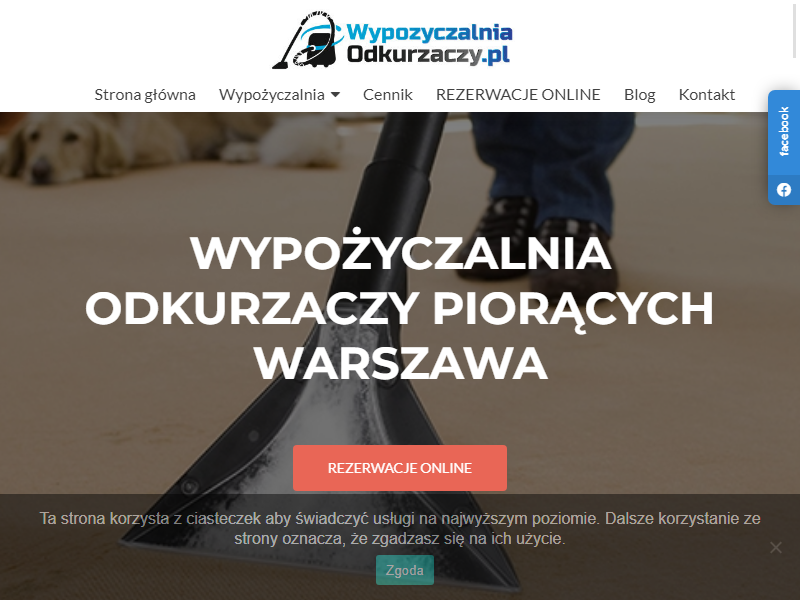 Wypożyczalnia odkurzaczy piorących / pranie tapicerki Warszawa